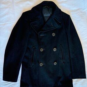 Navy Surplus Black Pea Coat 34R